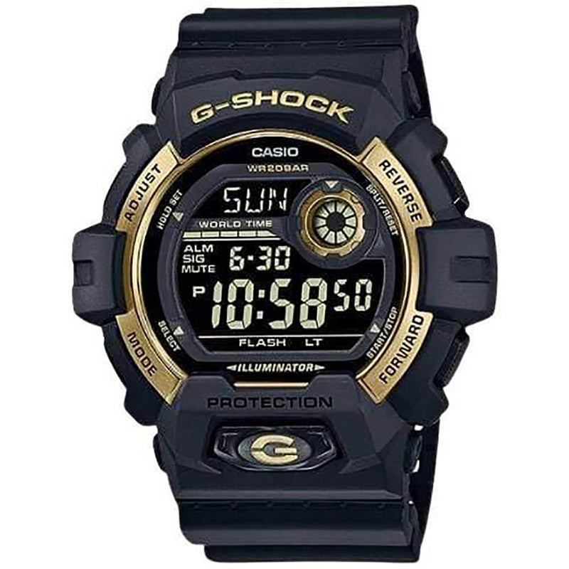 Casio G-Shock Watch with Gold Plating on the Bezel - Black