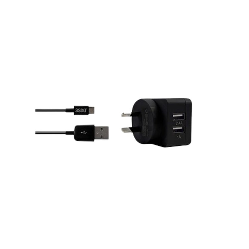 3sixt-dual-usb-wall-charger-w-micro-usb-charge-sync-cable-black