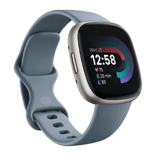 Fitbit Smart Watch Waterfall Blue/Platinum Aluminum Fitbit Versa 4 Smart Watch