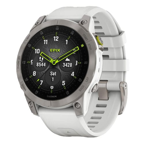 Garmin Smart Watch Garmin epix (Gen 2) Sapphire Edition 47mm Titanium Case with White Band