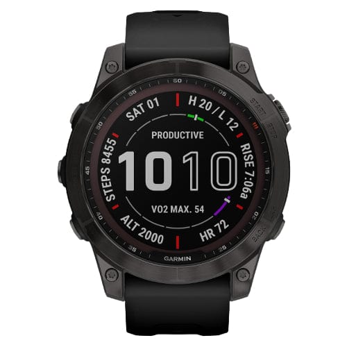 Garmin Smart Watch Garmin Fenix 7 Sapphire Solar Edition 47mm Carbon Grey DLC Titanium Case with Black Band