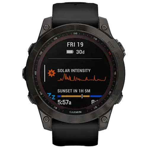 Garmin Smart Watch Garmin Fenix 7 Sapphire Solar Edition 47mm Black DLC Titanium Case with Black Band