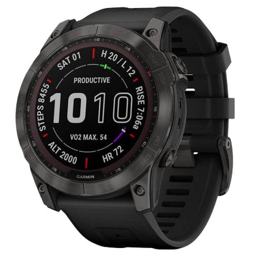 Garmin Smart Watch Garmin Fenix 7X Sapphire Solar Edition 51mm Carbon Grey DLC Titanium with Black Band