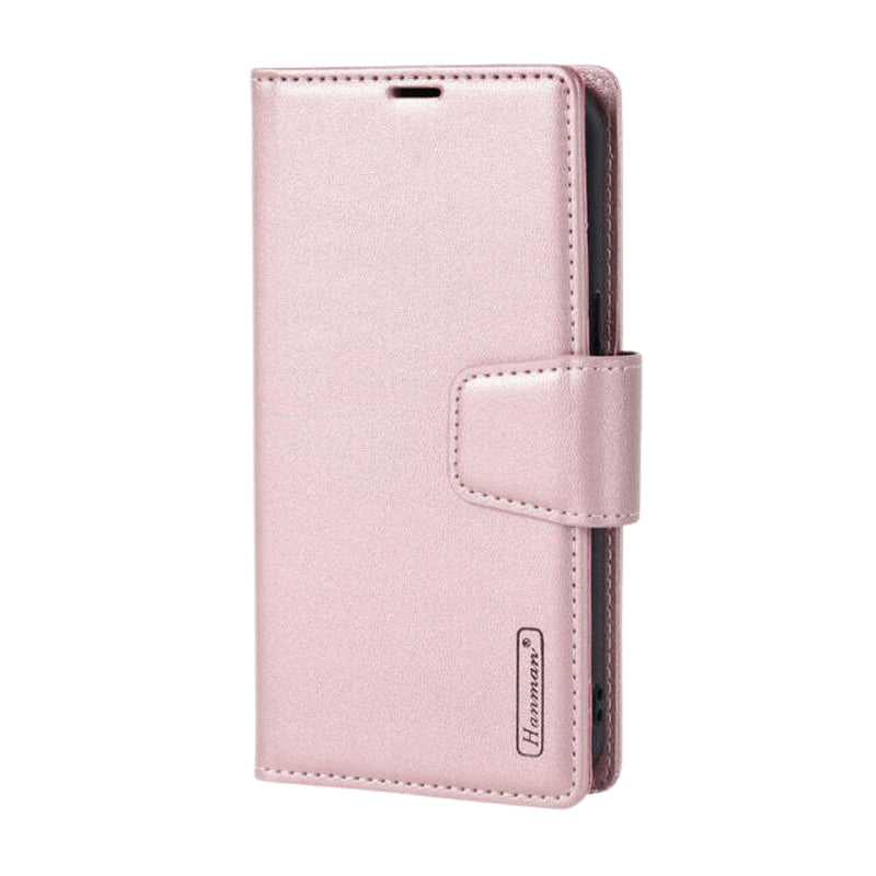 Buy HANMAN 2-in-1 Detachable Wallet Case for iPhone 15 (6.1") - Rose Gold Front
